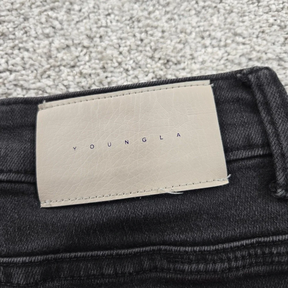 Young LA Jeans Mens 32x32 tailored slim black distressed‎